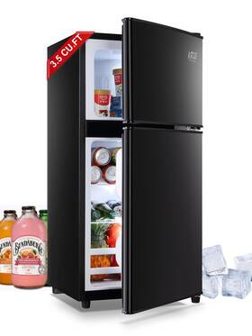 Krib Bling 797447028239 3.5 Cu.ft Refrigerator 2 Door 7 Level Adjustable Thermostat Control T