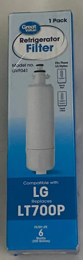 Gvf041 Lg New Refrigerator Filter Great Value Modelo Gvf041. 1 Pk