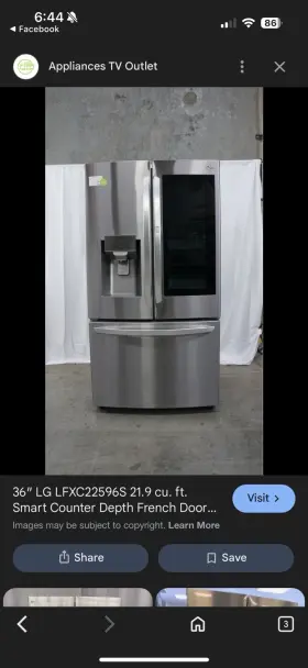 Lfxs26596d Lg 21.9 Cu. Ft. French Door Refrigerator Stainless Steel Water Dispe