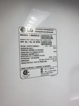 Lsxs263265s Lg Refrigerator Side By Stainless Steel