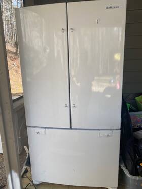 Lg Rf263aewp Refrigerator White French Doors 36 Inch With Freezer Drawer