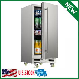 Lioncho 5874610-yc-100 Wine Cooler 15 Inch Single Zone Cabinet Beverage Refrigerator Built-in Fridge 120can