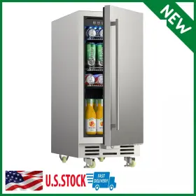 5874610-yc-100 Lioncho Wine Cooler 15 Inch Single Zone Cabinet Beverage Refrigerator Built-in Fridge 120can
