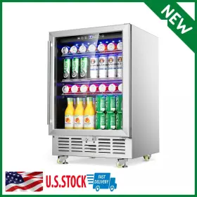 5874621-yc-150f Lioncho 24 Inch Outdoor Beverage Fridge Cooler Beer Refrigerator Stainless Steel