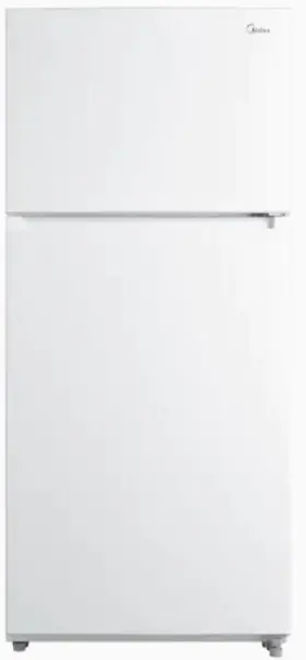 Mrt18s3aww Midea 18 Cf Top Mount Refrigerator Glass Shelves Ice Maker Ready