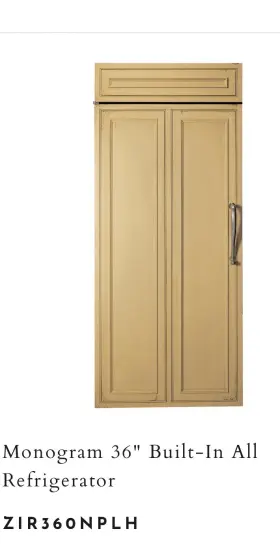 Zir360nplh Monogram 36 Inch Column Panel Ready Fridge Brand New Open Box Never Used