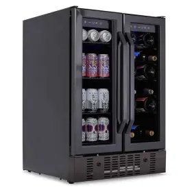 Nwb076bs00 Newair 24 Inch 18 Wine Bottles 60 Cans Built-in Dual Zone Beverage And Cooler In Black St