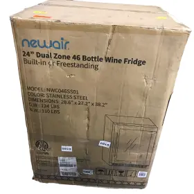 Nwc046ss01 Newair 24 Inch Built-in 46 Bottle Dual Zone Compressor Wine Fridge #no0892