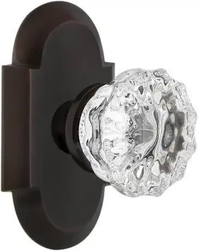 701656 Nostalgic Warehouse Cottage Plate Privacy Crystal Glass Door Knob Bronze 2.375 Inch