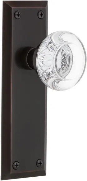 702962 Nostalgic Warehouse New York Plate Round Clear Crystal Glass Door Knob 2.375 Inch