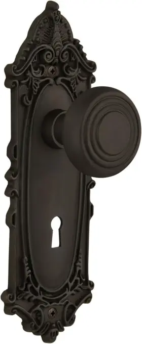 707383 Nostalgic Warehouse Victorian Plate Keyhole Deco Knob Mortise Orb