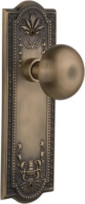 707501 Nostalgic Warehouse Meadows Plate New York Knob Double Dummy Antique Brass