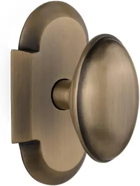 712814 Nostalgic Warehouse Cottage Plate Homestead Door Knob Passage 2.375 Inch Brass