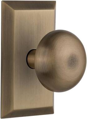 Nostalgic 713523 Warehouse Studio Plate New York Knob Double Dummy Brass