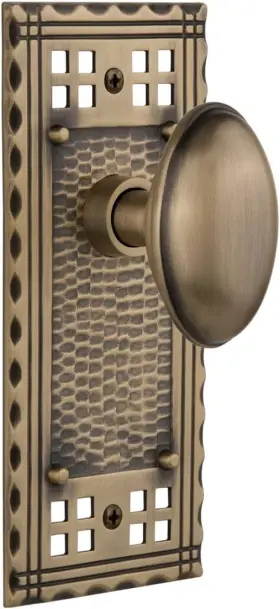 714739 Nostalgic Warehouse Craftsman Plate Homestead Knob Privacy 2.75 Inch Brass
