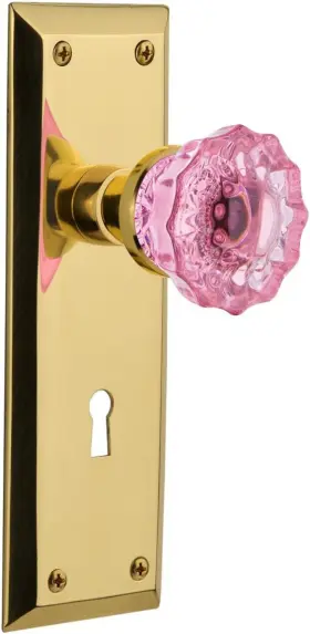 722945 Nostalgic Warehouse New York Plate Keyhole Single Dummy Crystal Pink