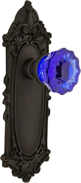 725179 Nostalgic Warehouse Victorian Plate Privacy Cobalt Glass Door 2.75 Inch