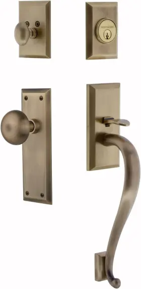 727675 Nostalgic Warehouse New York S Grip Entry Set Backset 2.75 Brass