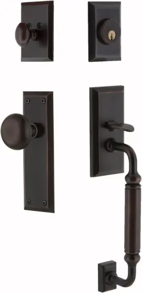 727701 Nostalgic Warehouse New York C Grip Front Door Handle And Deadbolt Set