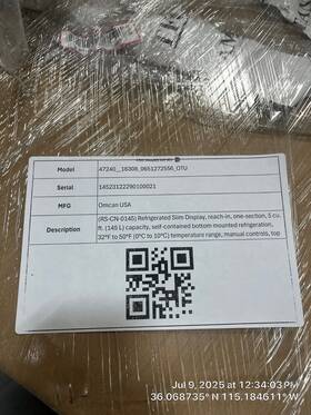 Omcan Usa 47240 - Rs-cn-0145 Refrigerated Slim Display Reach-in One-section