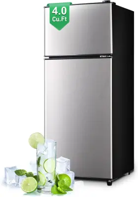 Fls-91-silver Ootday 4.0 Cu.ft Mini Fridge Apartment Refrigerator Small Freezer Dorm Silver