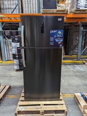 Oster Os-nf218000hb Fridge- Open Box - Runs Great Broken Handles/small Dents/scratches