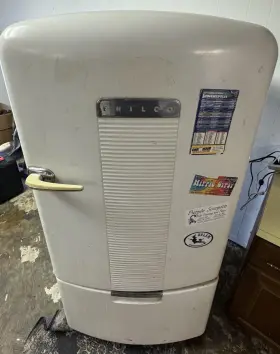 A621 Philco White Single Door Refrigerator Vintage