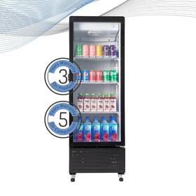 Premium Levella Prns757dx 7.1 Cu. Ft. Single Glass Door Upright Display Refrigerator-black Resid-commerc