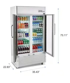 Prn165dx Premium Prn185dx Levella Two Door Glass Beverage Merchandiser Refrigerator