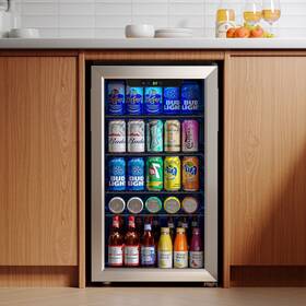 Qunler Jc-90vel-f Beverage Cooler Refrigerator 3.2 Cu Ft 130 Can Capacity