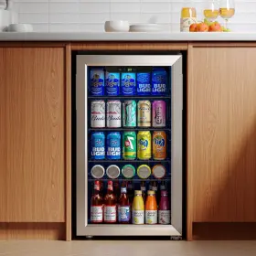 Jc-90vel-f Qunler Beverage Cooler Refrigerator 3.2 Cu Ft 130 Can Capacity