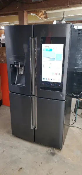Rf22m9581sg Samsung Family Hub 22 Cu. Ft. Black Stainless Flex French Door Refrigerator