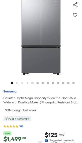Samsung Rf27cg5010 27 Cu. Ft. 3-door French Door Refrigerator Likely A Model Rf27cg5010