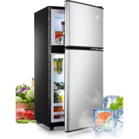 Siavonce 717164798642 3.5 Cu. Ft. Mini Refrigerator In Silver Compact With Freezer 2door