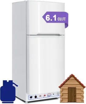 Dsg-185d1u Smad White 2 Way Gas Propane Refrigerator Freezer 6.1 Cu.ft 110v/lpg Home Rv Garage Fridge