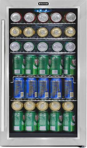 Small Appliances Br-130sb Beverage Refrigerator With Double-layer Glass Door 127-can 3.1 Cu Ft Freestandi