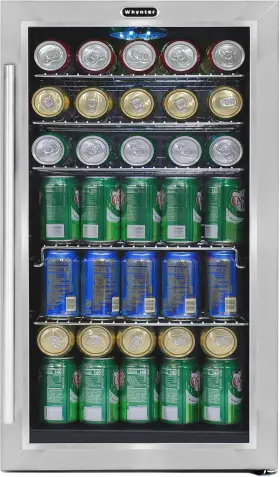 Br-130sb Small Appliances Beverage Refrigerator With Double-layer Glass Door 127-can 3.1 Cu Ft Freestandi