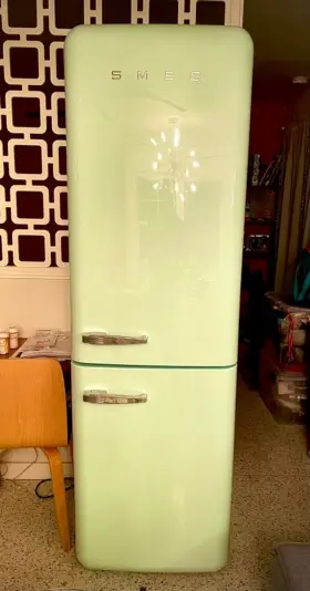Fab32ulrd3 Smeg Mcm 50s Retro Style 24 Inch Bottom Freezer Refrigerator Turquoise/ Right Hinge