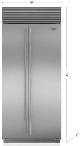 Bi36ssth Sub-zero Built-in Side By Refrigerator 36 Inch 20.6 Cu. Ft