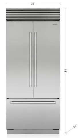 Cl3650ufdsp Sub-zero Classic Series 36 Inch Built-in French Door Smart Refrigerator