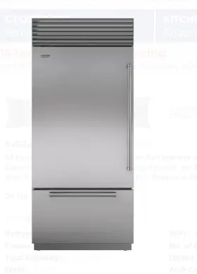Cl3650uidspl Sub-zero Classic Series 36 Inch Built-in Bottom Mount Smart Refrige