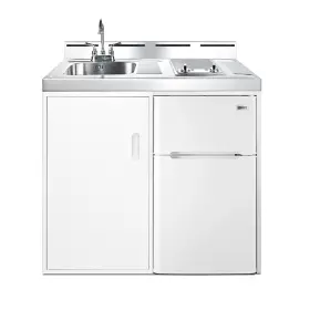 Summit 761101033716 C39elglass 39 Inch W All-in-one Kitchenette - Stainless Steel