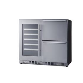 Summit Adrwc36 36 Inch Wide Combination Wine Cellar And 2-drawer Refrigerator Ada Compliant