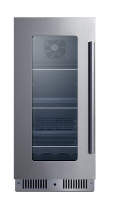 Summit Cl156bv1csslhd 15 Inch Wide Built-in Undercounter Premium Beverage Center With Glass Door Sta
