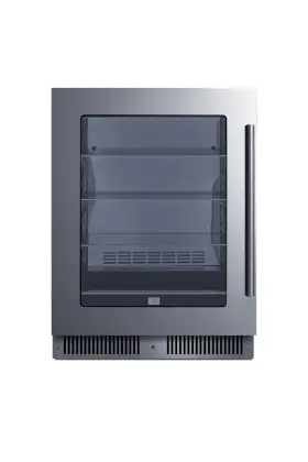 Cl24bv1csslhd Summit 24 Inch Wide Built-in Undercounter Premium Beverage Center With Glass Door Sta
