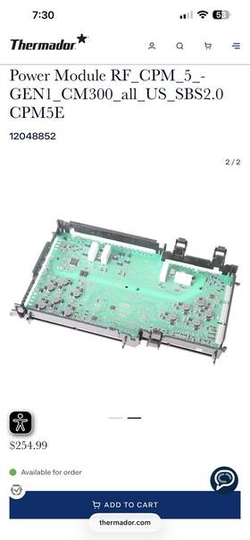 Thermador Sbs2.0 Brand New Oem Genuine Power Module 12048852