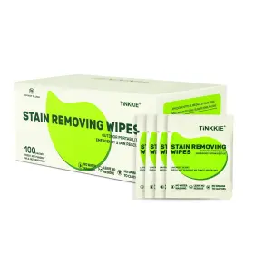B0g25g18nq Tinkkie 100 Pack Stain Remover Wipes For Clothes And Fabric Instant Clothing Remov