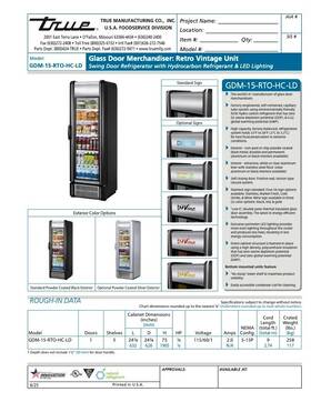 True Manufacturing Gdm-15-rto-hc-ld Beverage Fridge Retro Style Great Condition Good For Concessions And Business