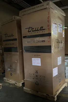 Tr-30dzw-l-sg-c True Residential 085-h08 30 Inch Built In Wine Column - Matte Black With Gold