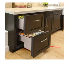 U-2224dwrint-00a U-line 24 Inch Built In Refrigerator Drawers - Integrated Solid